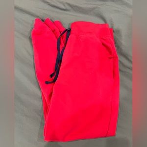 Zamora high waisted jogger scrub bottoms- Ultra rose